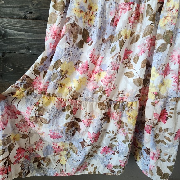 Lane Bryant Tiered Maxi Dress Size 18 Adjust Straps Long Floral Spring Wedding - Picture 6 of 13